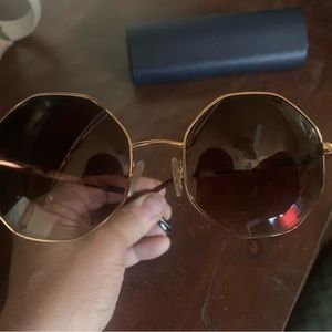 Guess Octagonal Gold Rimmed Sunglasses